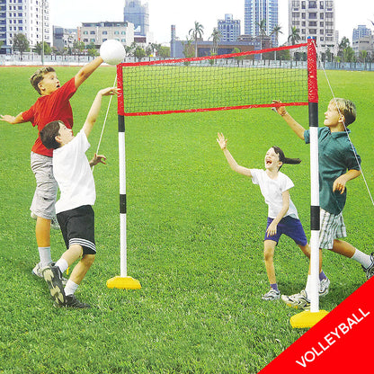 Outdoor-Play 3-in-1 Badminton Volleyball & Tennis Set - Backyard Games for Kids