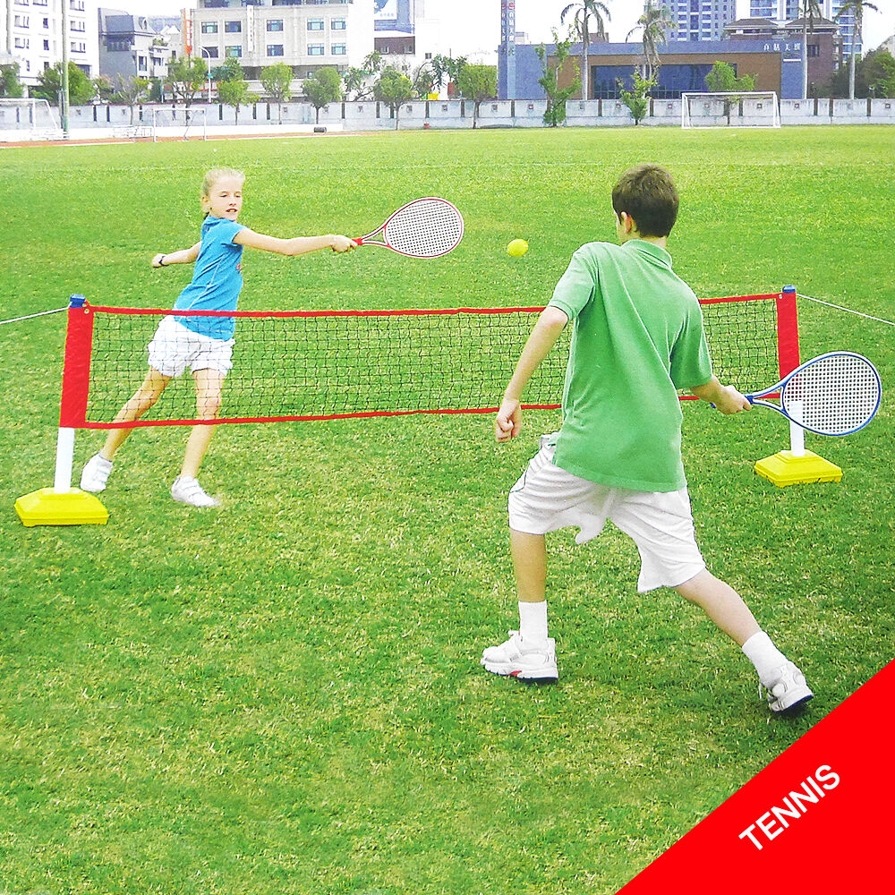 Outdoor-Play 3-in-1 Badminton Volleyball & Tennis Set - Backyard Games for Kids
