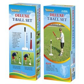 Outdoor-Play Deluxe T-Ball Set - Tee Ball Baseball Softball Bat & Home Base