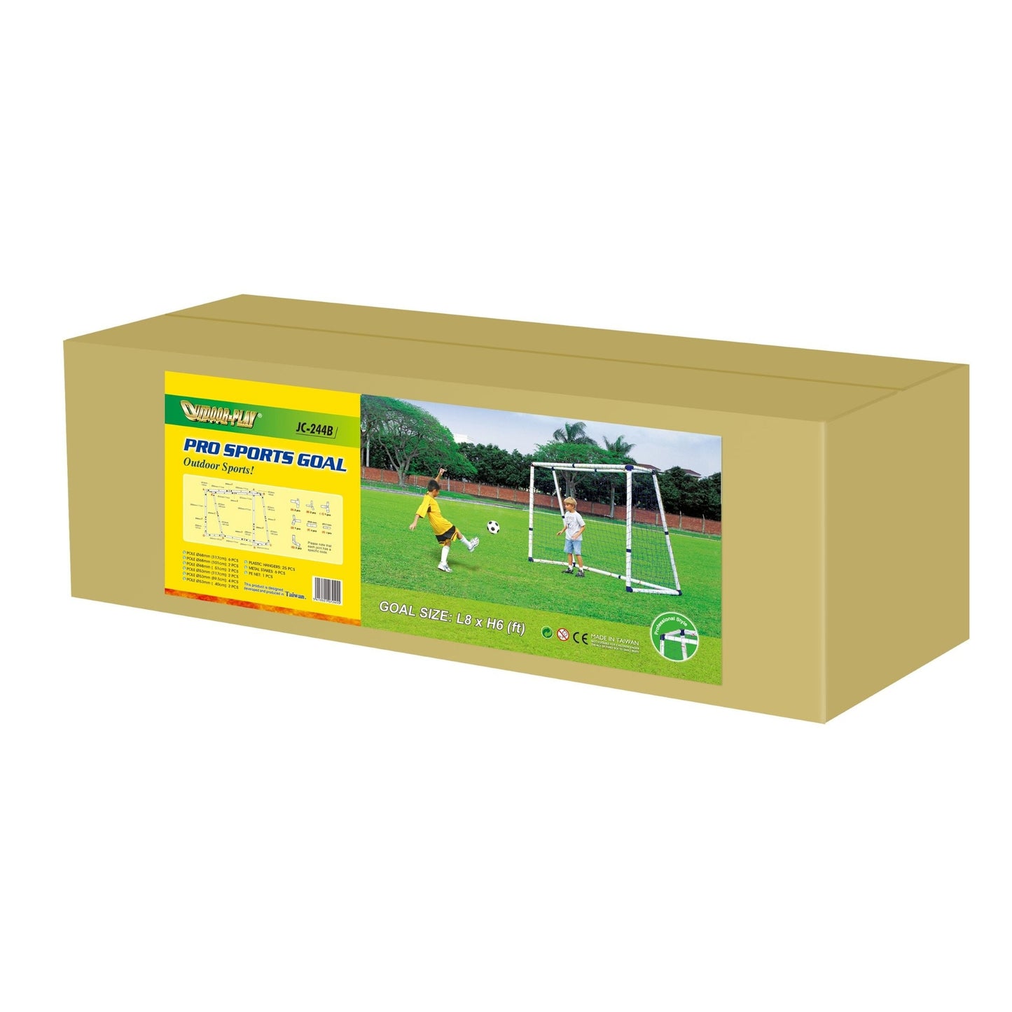 Outdoor-Play Pro Sports Football Soccer Goal - 244 x 183 cm (White)