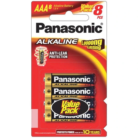 Panasonic AAA Alkaline Battery LR03T/8B (8 Pack)