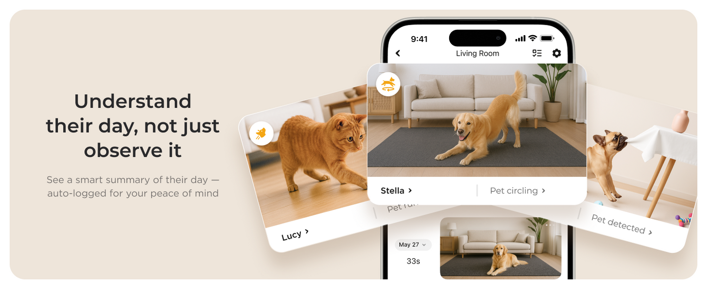Petcube Cam 360 WiFi 1080p with Night Vision | Cat & Dog Pet Monitoring Camera