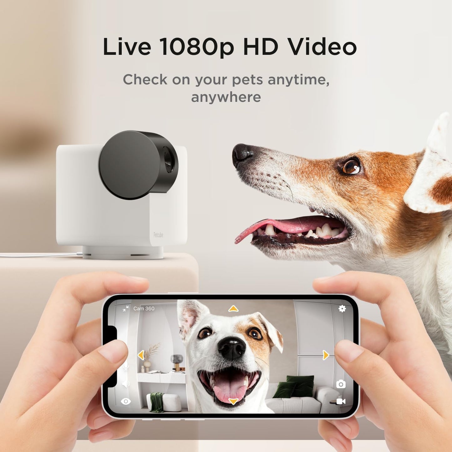 Petcube Cam 360 WiFi 1080p with Night Vision | Cat & Dog Pet Monitoring Camera