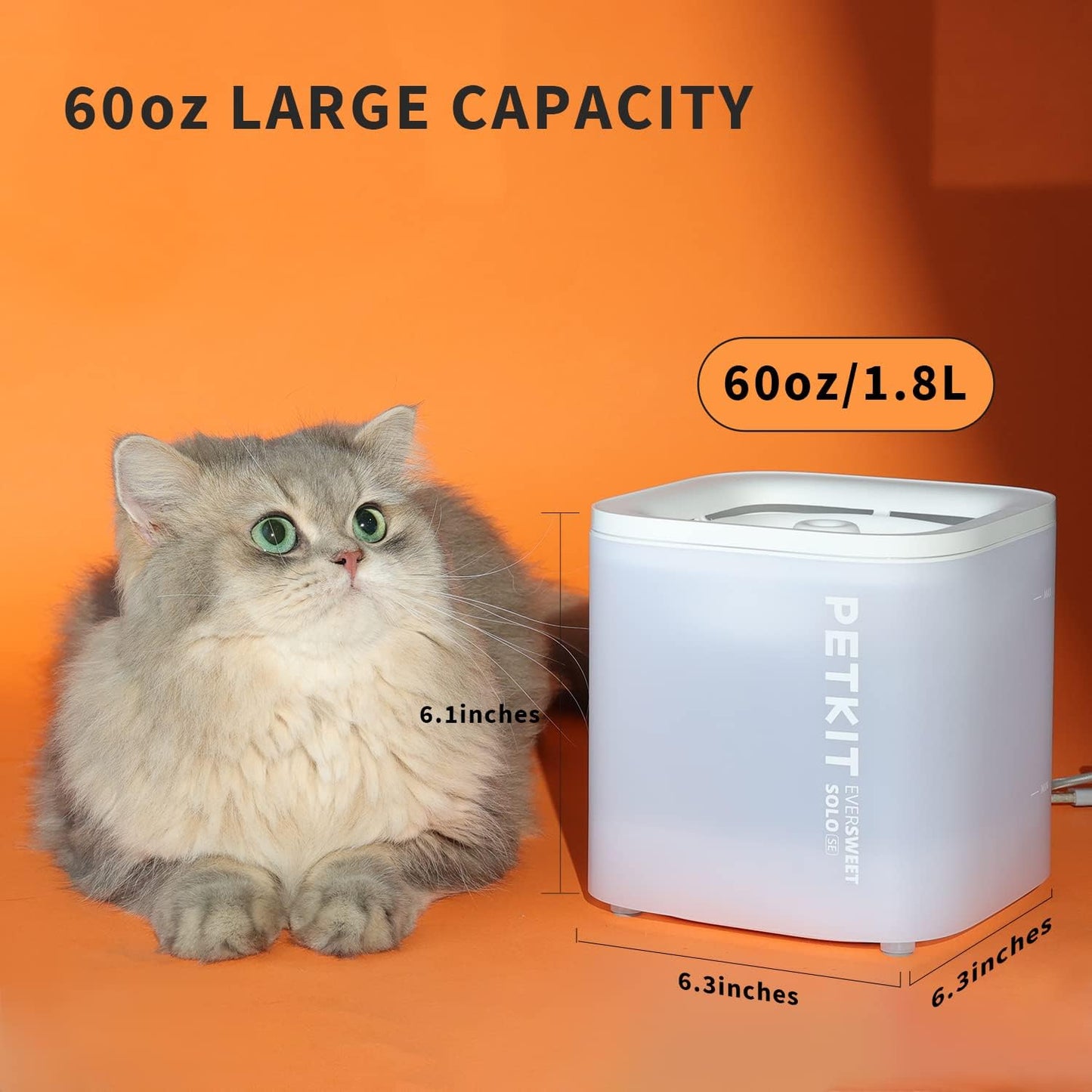 Petkit Eversweet Solo SE Pet Water Fountain for Cats & Dogs 1.8L USB DC 5V Powered White