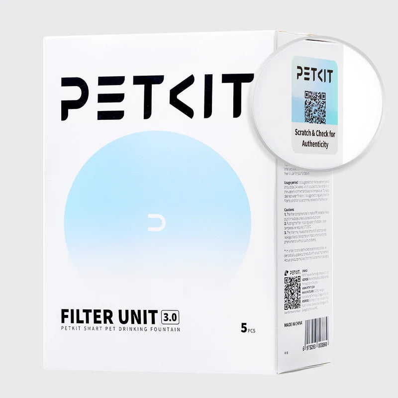 Petkit Filter Unit 3.0 Replacement Filters for Eversweet 3 Pro Solo 2 Solo SE Cat and Dog Pet Water Fountain 5-Pack