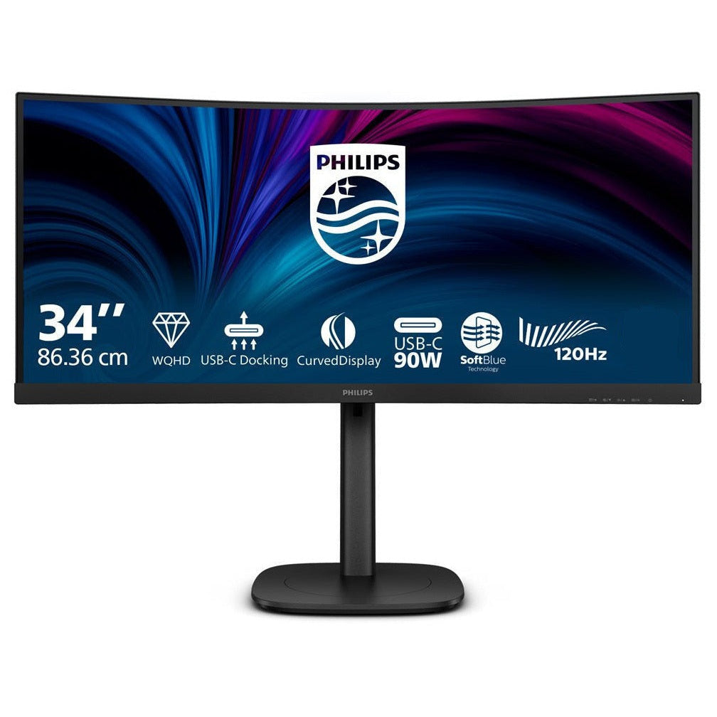 Philips 34B2U3600C/75 34" Curved | UWQHD 3440 x 1440 | 21:9 | 4ms | 120Hz VA | Ultrawide Business Monitor