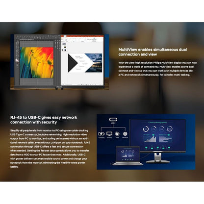 Philips 34B2U3600C/75 34" Curved | UWQHD 3440 x 1440 | 21:9 | 4ms | 120Hz VA | Ultrawide Business Monitor