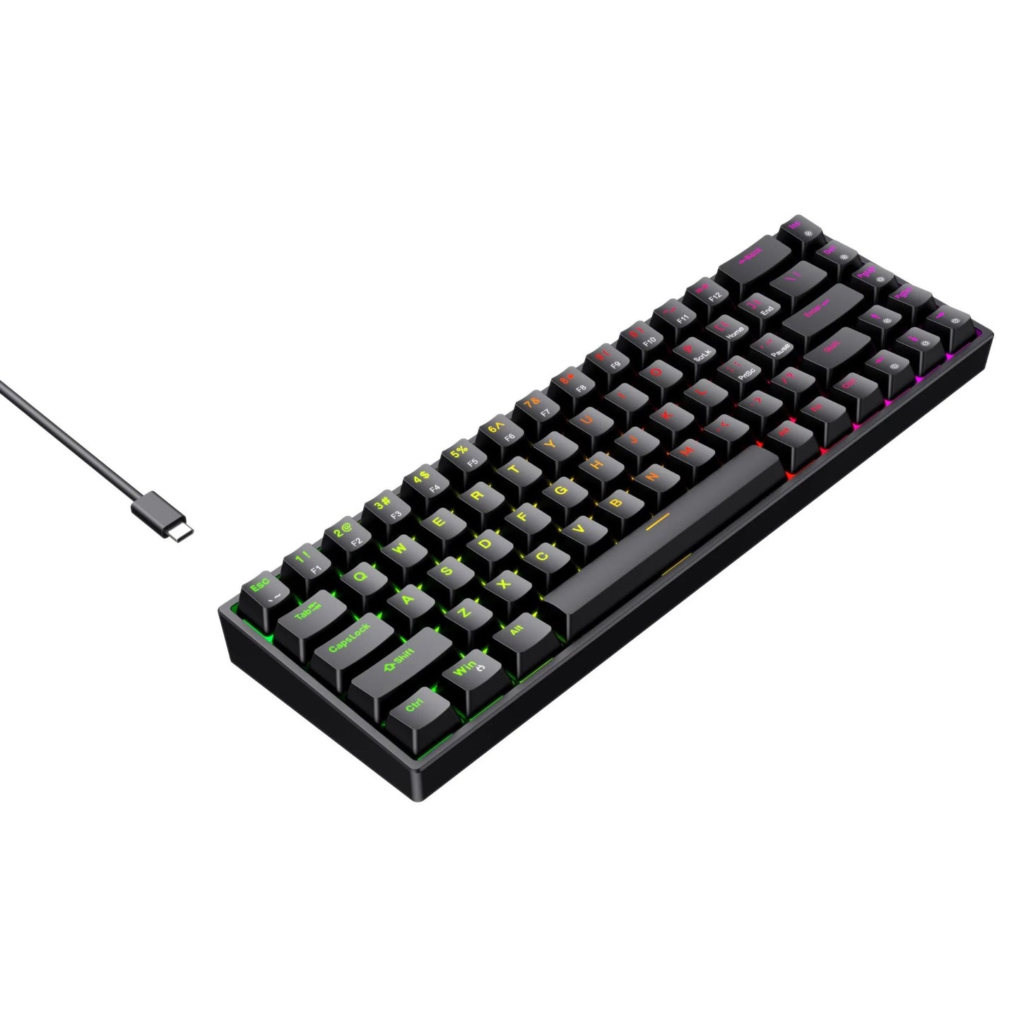 Playmax Mini Mechanical RGB Backlit Gaming Keyboard Black