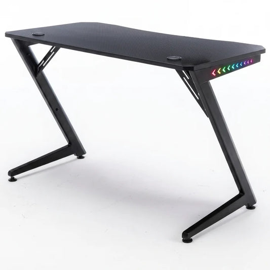 Playmax Studio Cyber Gaming Desk RGB with Built-In Cable Management Black