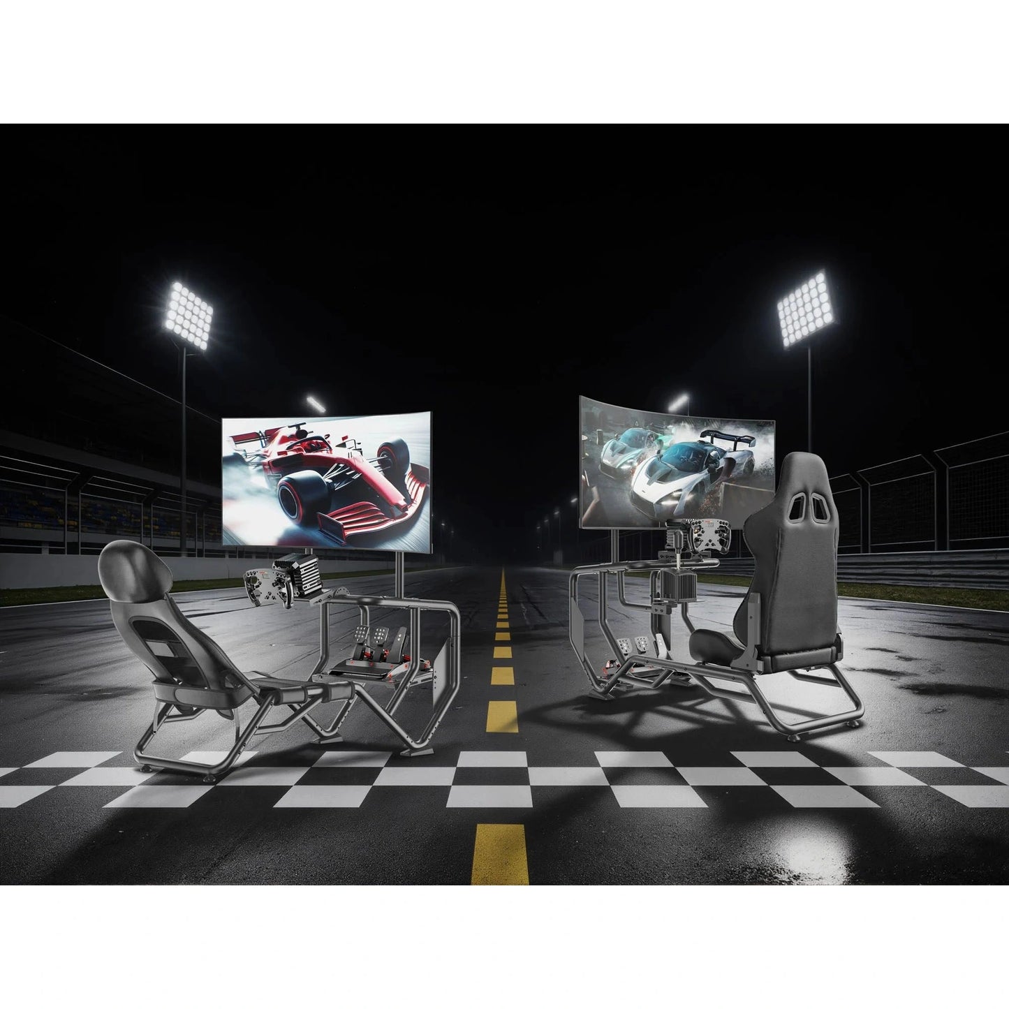 Playmax Velocity Racing Cockpit Simulator Seat Gaming Sim Chair with Monitor Mount Black