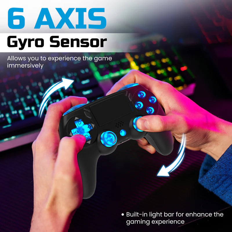 Playmax Wireless RGB Controller V2 for Playstation 4 PS4 & PC Black