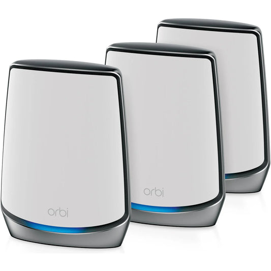 Netgear Orbi AX6000 Tri-Band Mesh WIFI 6 System RKB853 - Router + 2 Satellites (3-Pack)