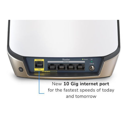 Netgear Orbi AX6000 RBR860S Tri-Band Mesh WIFI 6 System Router (White)