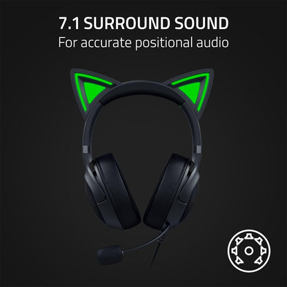 Razer Kraken Kitty V2 - USB Headset With RGB Kitty Ears (Black)