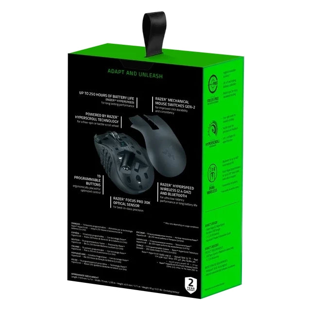 Razer Naga V2 HyperSpeed - Wireless MMO Gaming Mouse