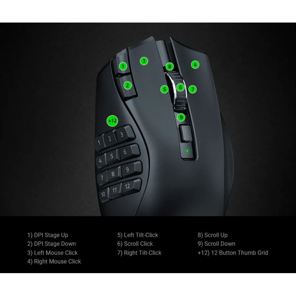 Razer Naga V2 HyperSpeed - Wireless MMO Gaming Mouse