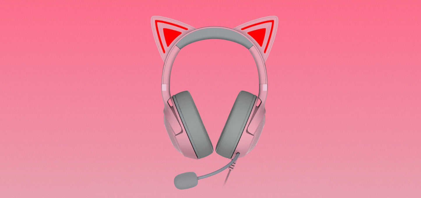 Razer Kraken Kitty V2 - Wired USB Gaming Headset with RGB Kitty Ears (Black)