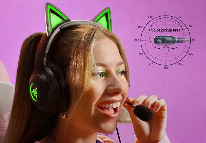 Razer Kraken Kitty V2 - Wired USB Gaming Headset with RGB Kitty Ears (Black)
