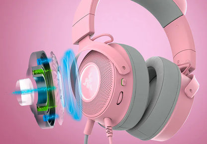 Razer Kraken Kitty V2 - Wired USB Gaming Headset with RGB Kitty Ears (Black)