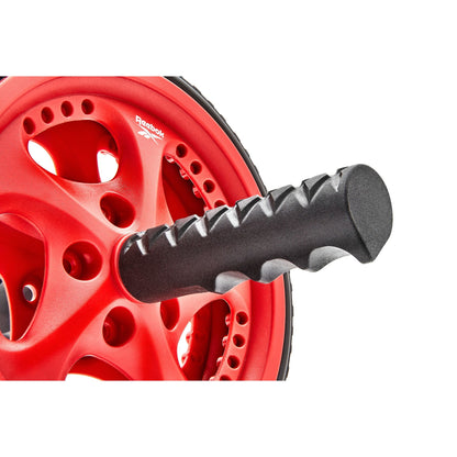 Reebok Abdominal AB Wheel Fitness Training Roller (Black/Red)