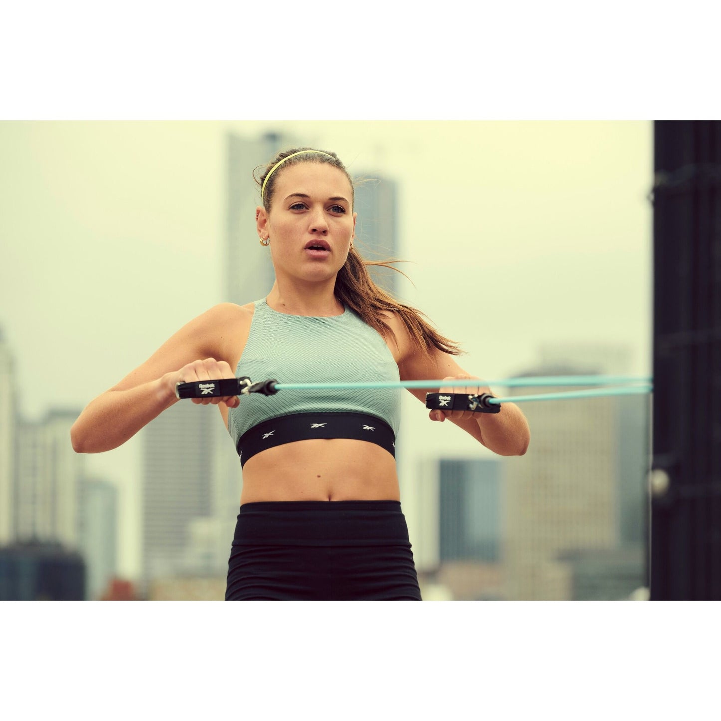 Reebok Resistance Tube Set - Fitness Strength Training Green/Blue/Orange/Black
