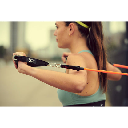 Reebok Resistance Tube Set - Fitness Strength Training Green/Blue/Orange/Black