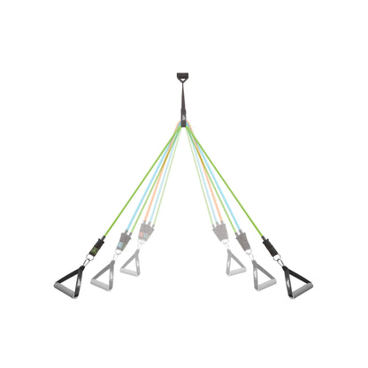 Reebok Resistance Tube Set - Fitness Strength Training Green/Blue/Orange/Black