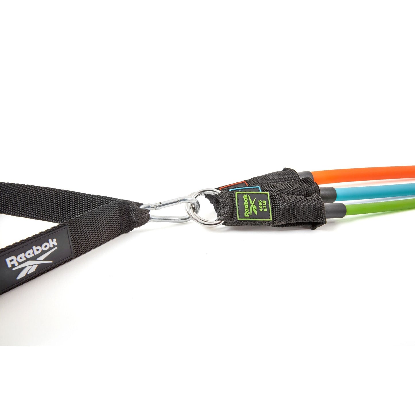 Reebok Resistance Tube Set - Fitness Strength Training Green/Blue/Orange/Black