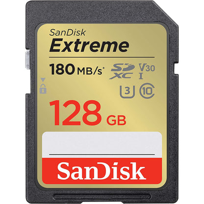 SanDisk Extreme 128GB SDXC Memory Card | C10 V30 U3 UHS-I