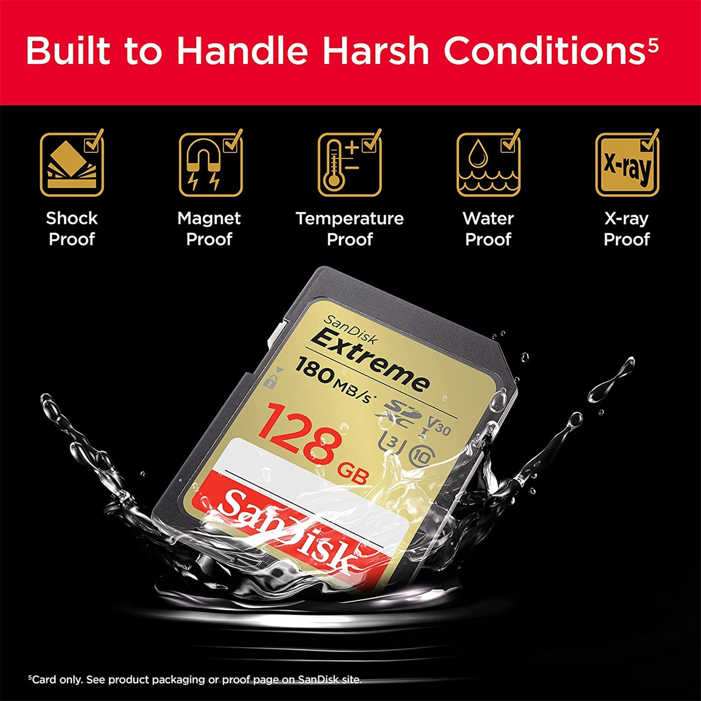 SanDisk Extreme 128GB SDXC Memory Card | C10 V30 U3 UHS-I