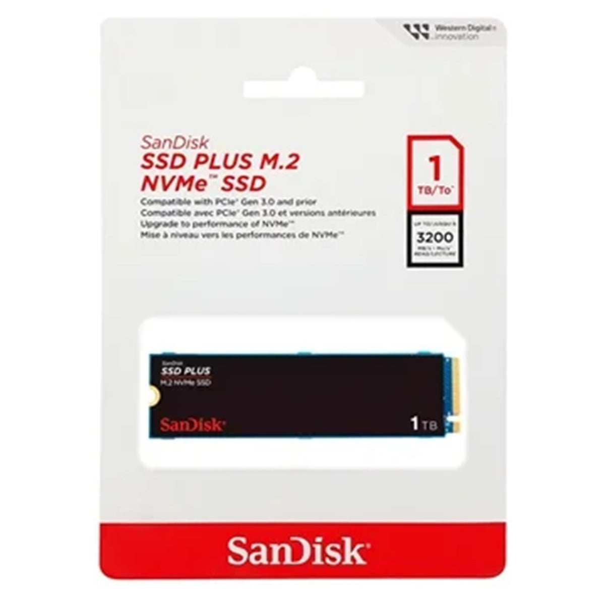 SanDisk Plus 1TB NVMe SSD SDSSDA3N-1T00-G26 PCIE Gen 3 M.2 3 Years Warranty
