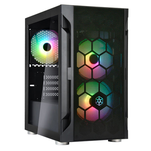 SilverStone Fara H1M PRO mATX Case - Glass Window + ARGB Fans
