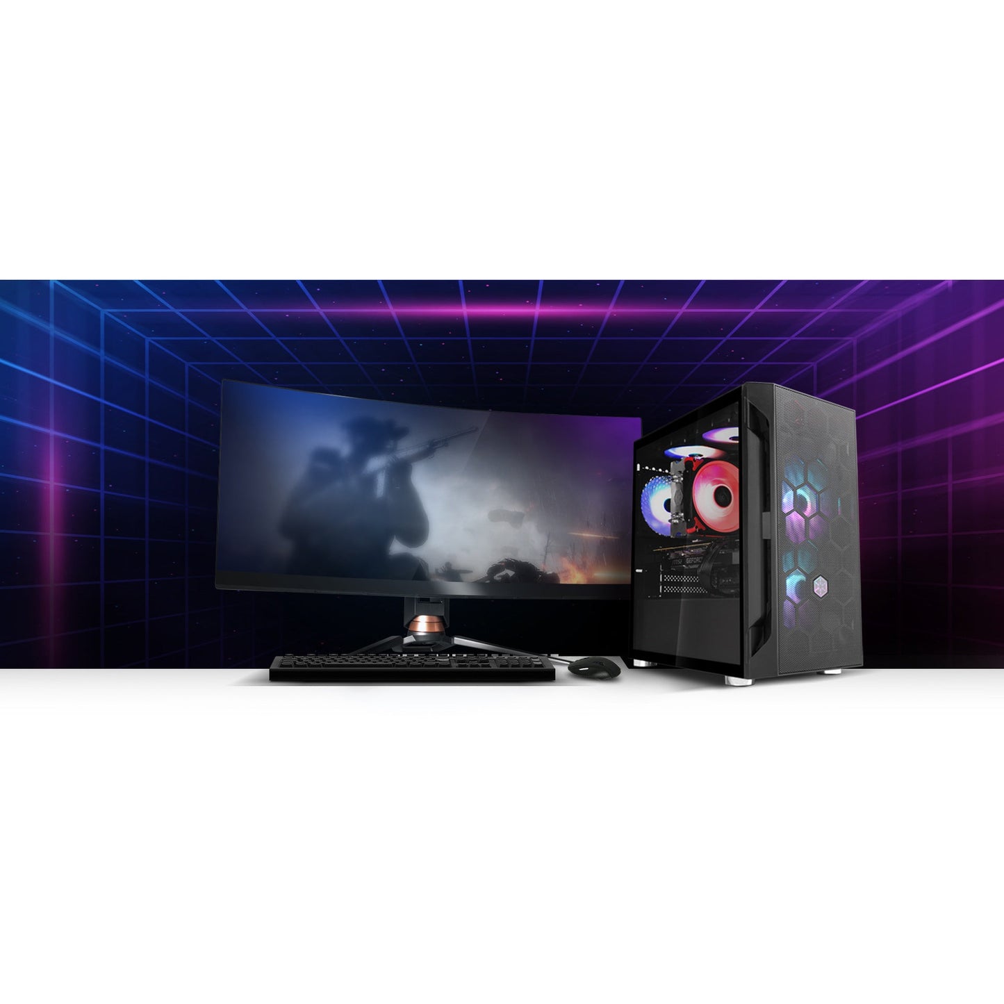 SilverStone Fara H1M PRO mATX Case - Glass Window + ARGB Fans