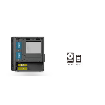 SilverStone Fara H1M PRO mATX Case - Glass Window + ARGB Fans