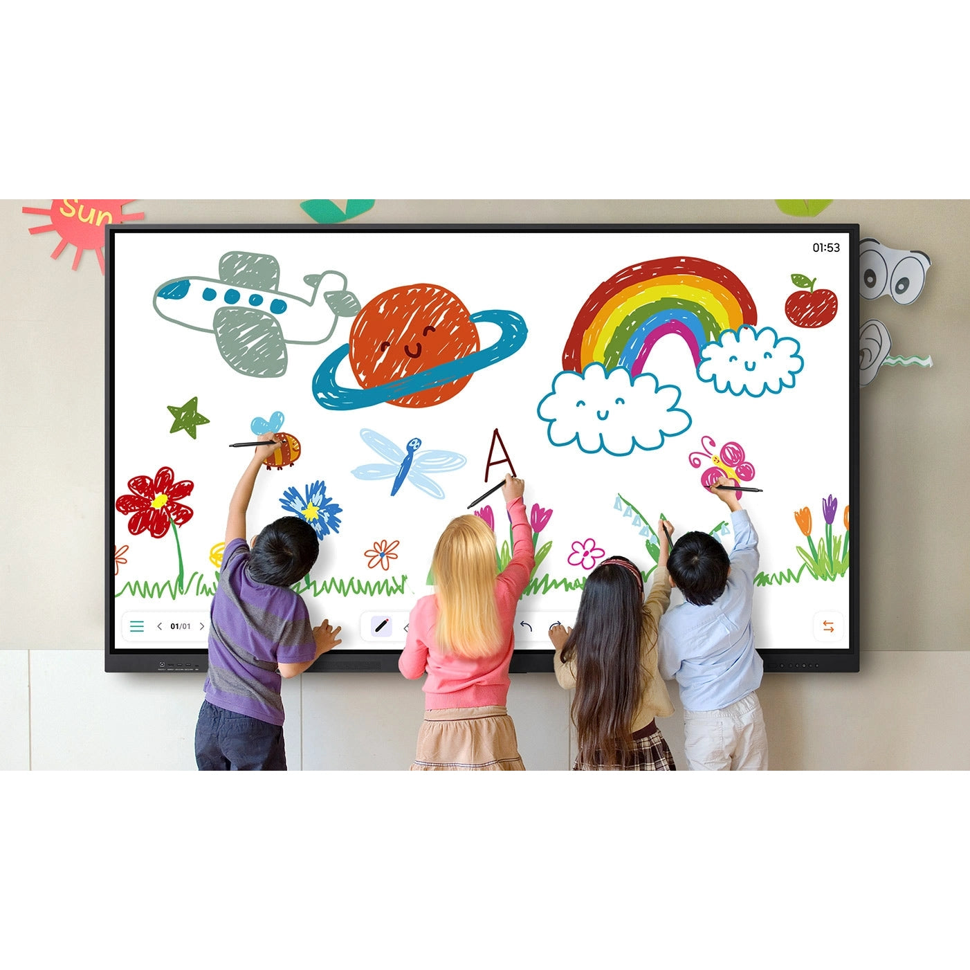 Samsung 65" WAF Series 4K Interactive eBoard Smart Touch Display Touchscreen Panel with Android 14 and EDLA Certification