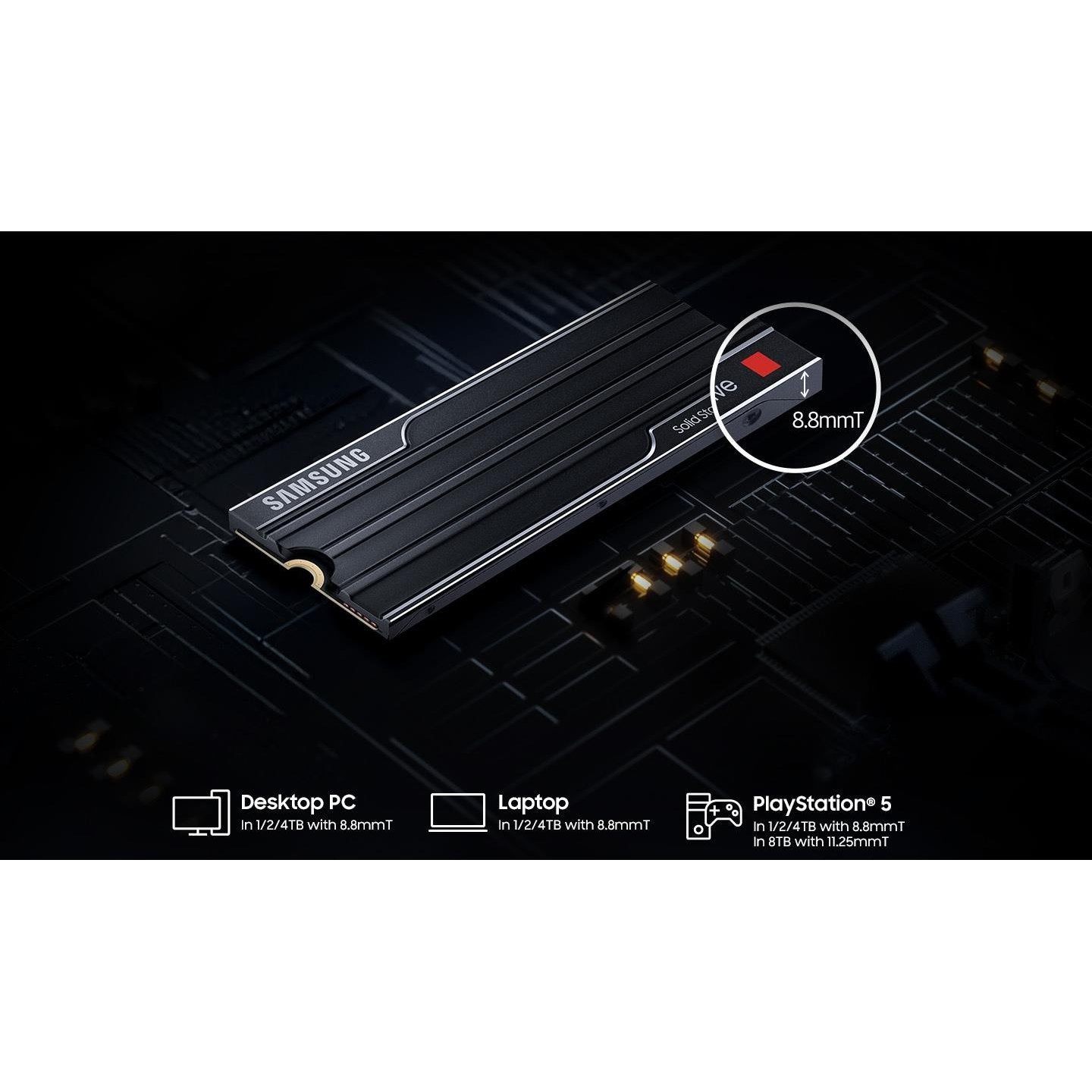 Samsung 9100 PRO 1TB with Heatsink M.2 2280 PCIe NVMe Gen5 Internal SSD PS5 Compatible