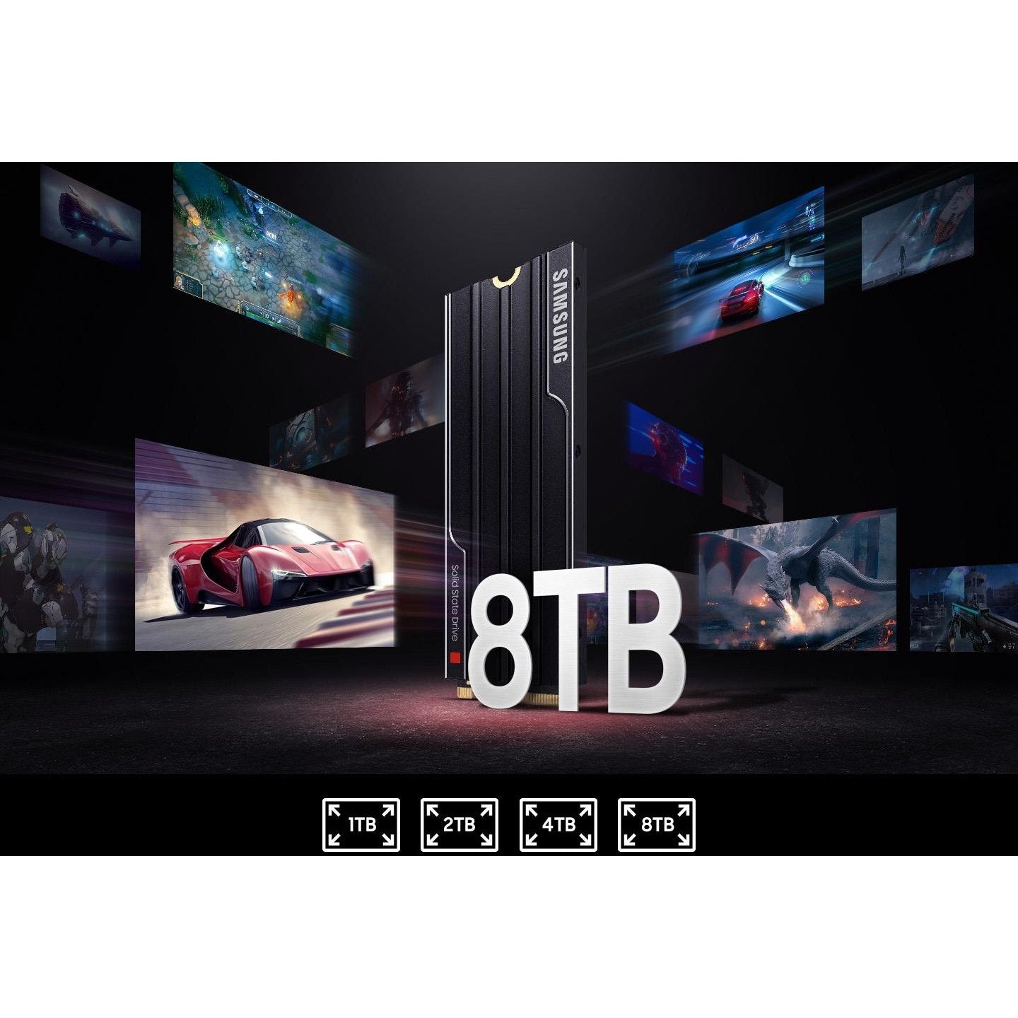 Samsung 9100 PRO 1TB with Heatsink M.2 2280 PCIe NVMe Gen5 Internal SSD PS5 Compatible