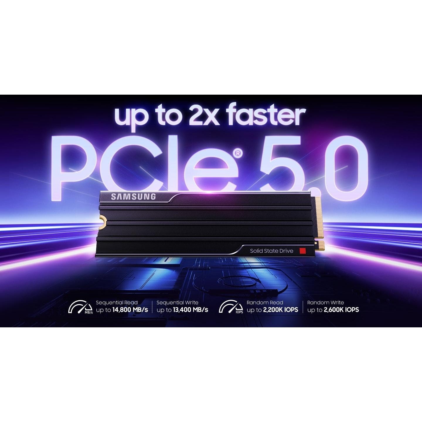 Samsung 9100 PRO 1TB with Heatsink M.2 2280 PCIe NVMe Gen5 Internal SSD PS5 Compatible