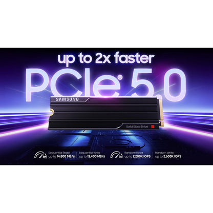 Samsung 9100 PRO 1TB with Heatsink M.2 2280 PCIe NVMe Gen5 Internal SSD PS5 Compatible