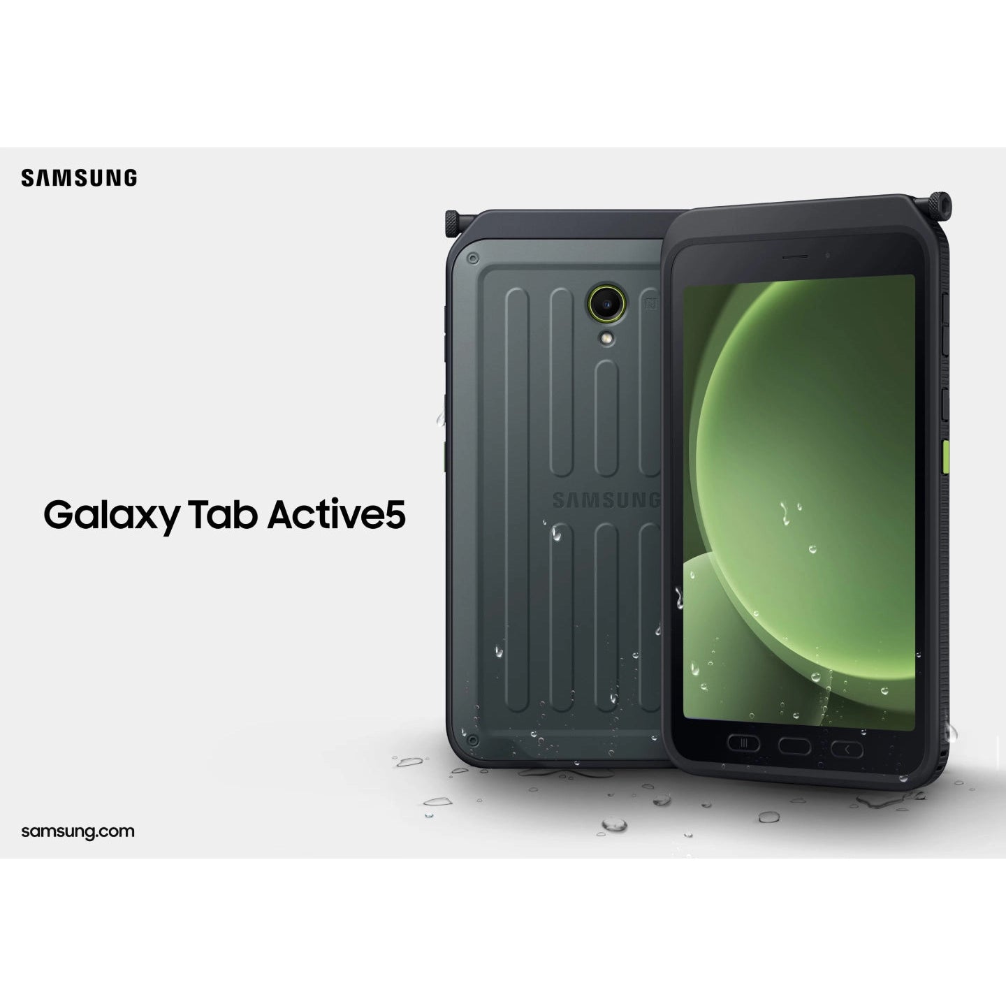 Samsung Galaxy Tab Active5 EE | 8" WXGA+ 1920 x 1200 | 128GB | 6GB RAM | Rugged 5G + WiFi Tablet Green