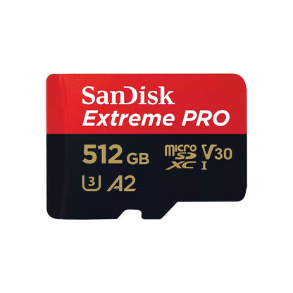 SanDisk Extreme Pro Micro SDXC SQXCD 512GB V30 U3 C10 A2 UHS-I 200MB/s R 140MB/s W 4x6 SD Adaptor Lifetime Limited