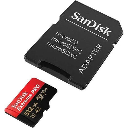 SanDisk Extreme Pro microSDXC 512GB V30 U3 C10 A2 UHS-I Memory Card