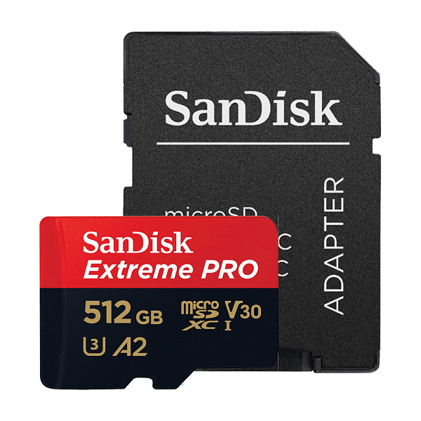 SanDisk Extreme Pro microSDXC 512GB V30 U3 C10 A2 UHS-I Memory Card