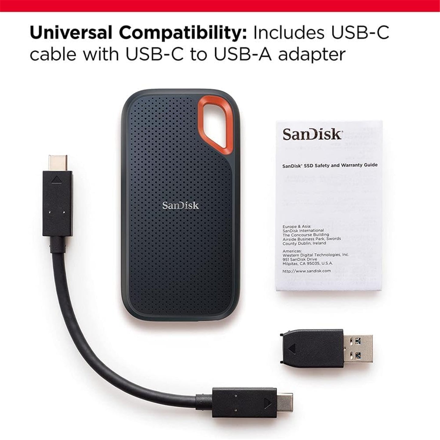 SanDisk Extreme Portable 1TB SSD SDSSDE61 USB 3.2 Gen 2 (5 Years Warranty)