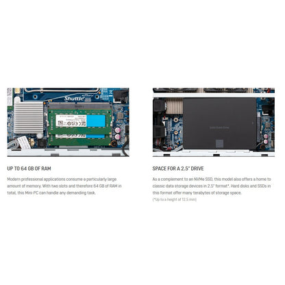 Shuttle XPC DH610 LGA1700 DDR4 M.2 Slim Computer Barebone PC