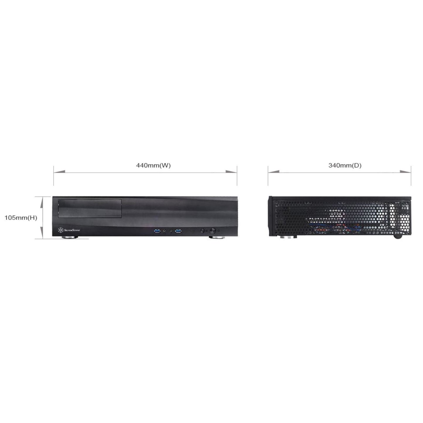 SilverStone Milo ML03B mATX HTPC Low Profile Case Black