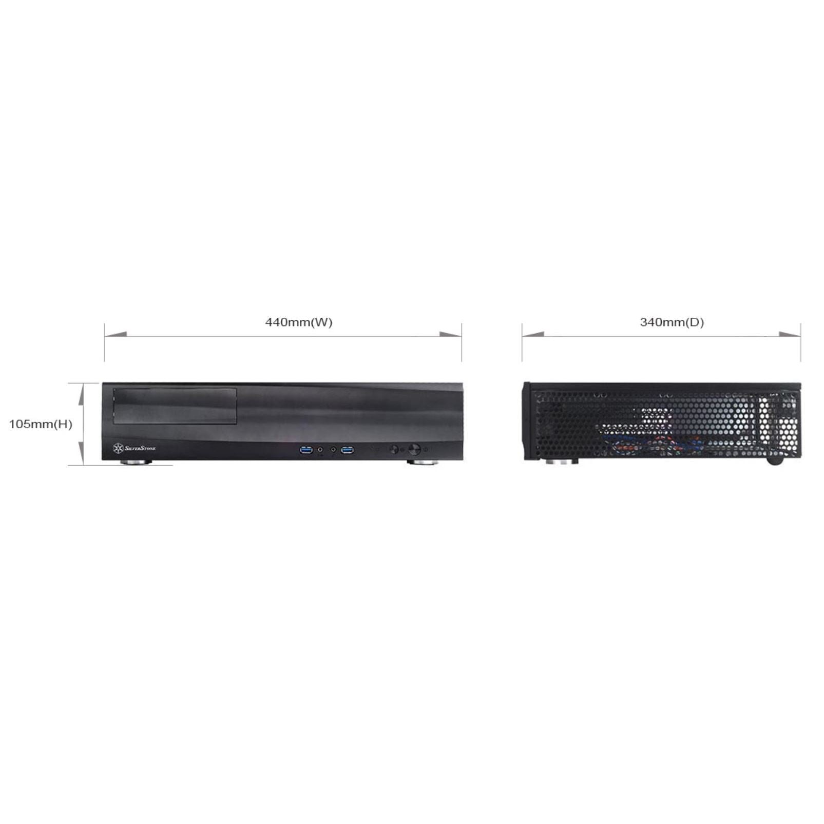 SilverStone Milo ML03B mATX HTPC Low Profile Case Black