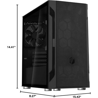 SilverStone Fara H1M mATX Gaming PC Case SST-FAH1MB-G - Tempered Glass Black