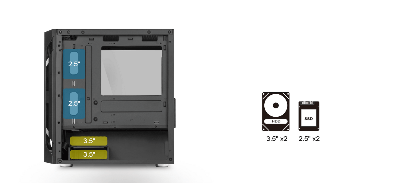 SilverStone Fara H1M mATX Gaming PC Case SST-FAH1MB-G - Tempered Glass Black