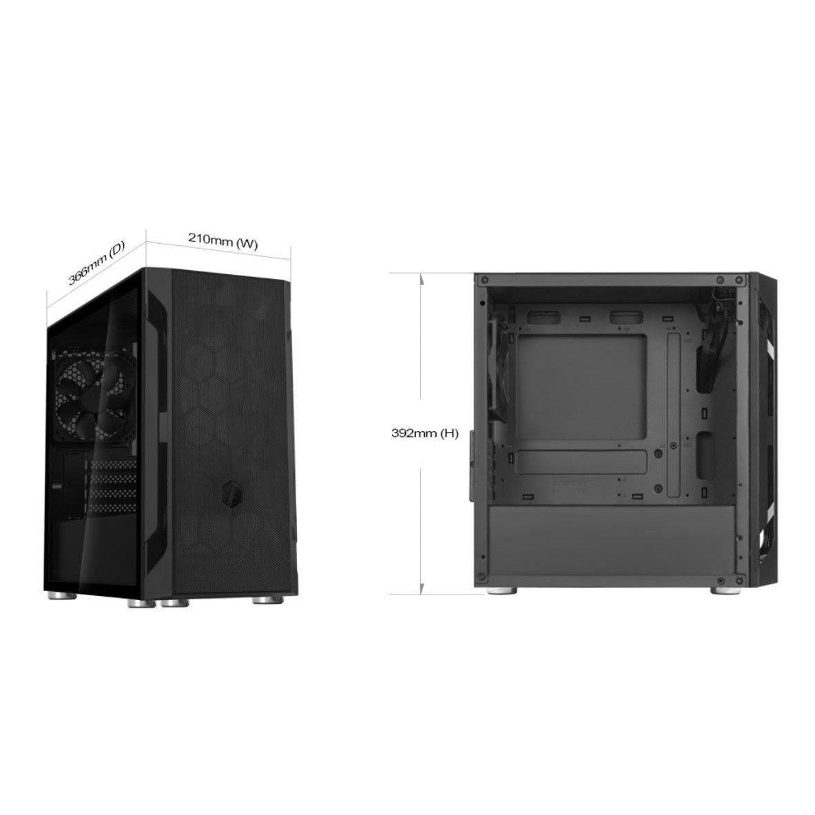 SilverStone Fara H1M mATX Gaming PC Case SST-FAH1MB-G - Tempered Glass Black
